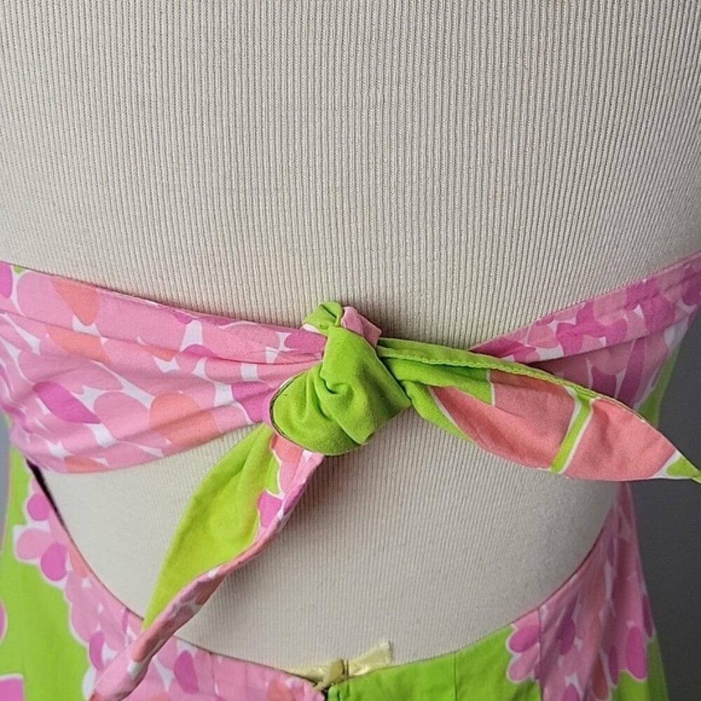 LILLY PULITZER VTG Sabrina Bonbon Floral Boho Preppy Strapless Tie Back Dress 10 - Picture 4 of 8